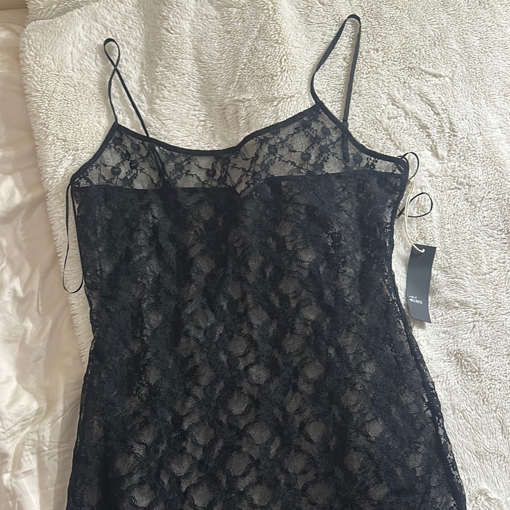 West of Melrose Elegant Black Lace Slip Dress